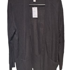 Black Cardigan Large Petite With Pockets NWT